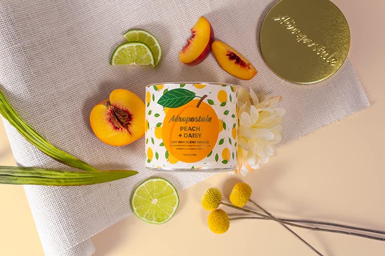 Foto 4 | Vela Aromática Aeropostale Peach + Daisy Soy, 60 H De Duración De Combustión - Venta Internacional.