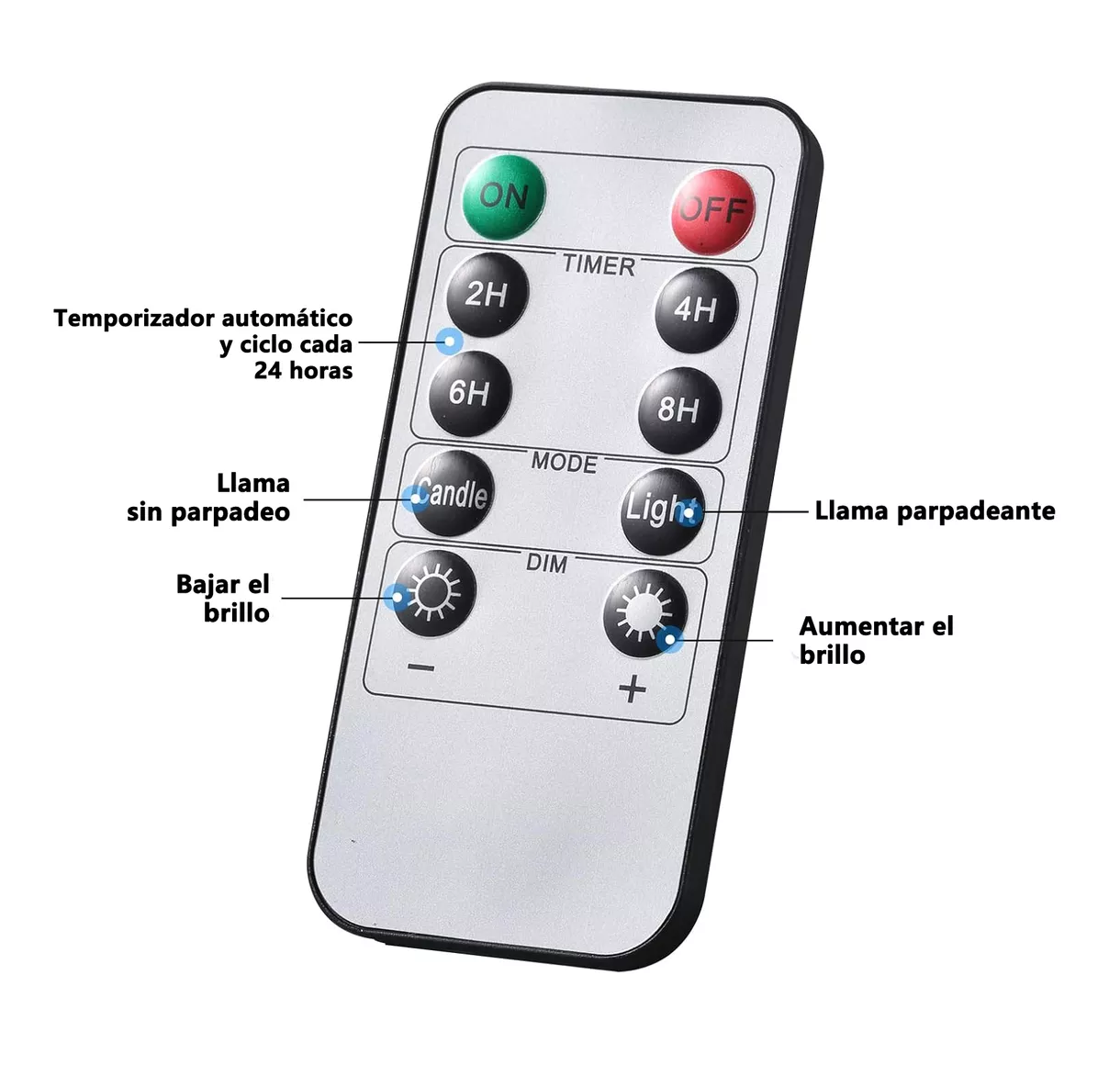 Foto 6 pulgar | Velas Eléctricas Led Control Remoto 3 Piezas