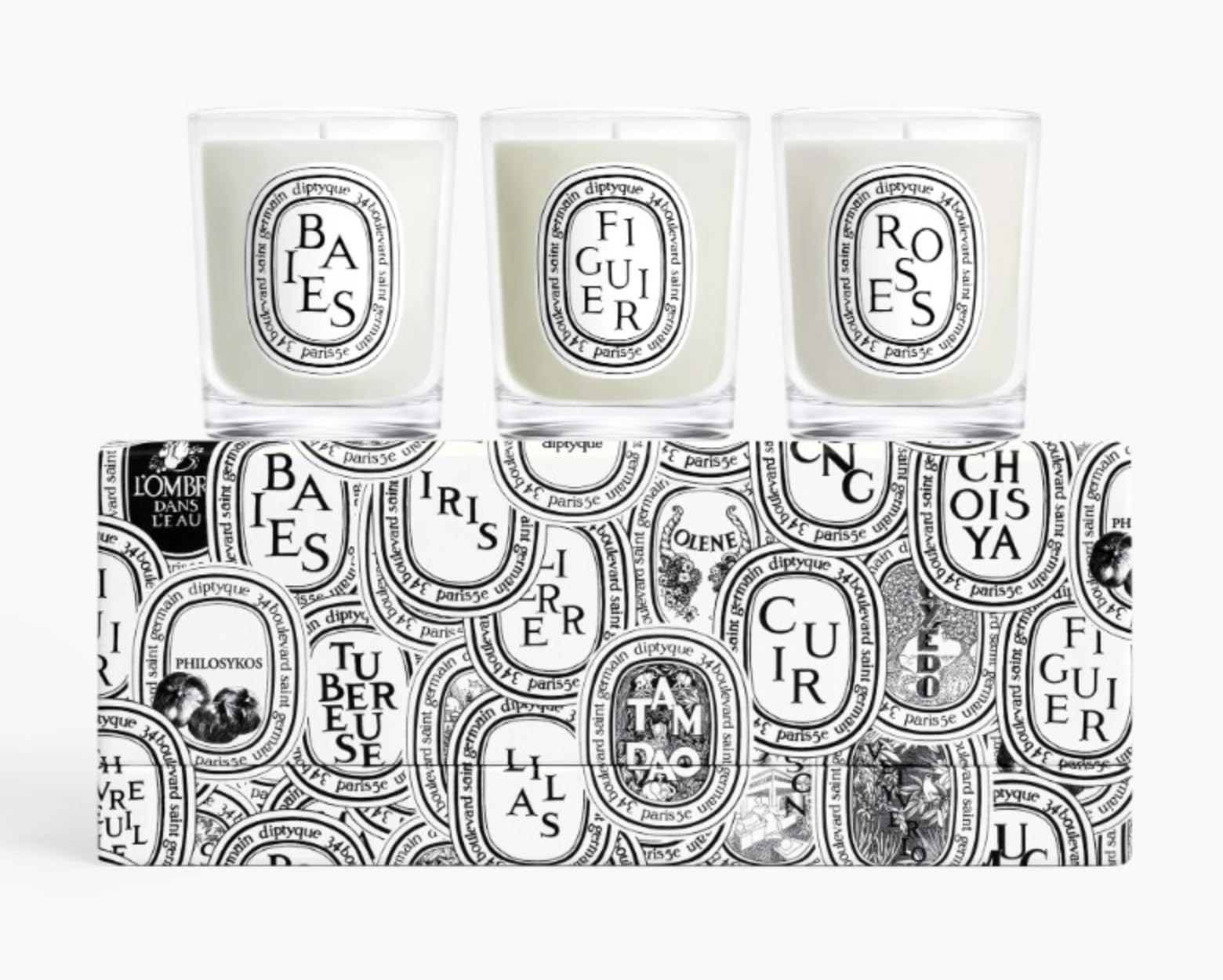 Foto 3 pulgar | Set de Velas Aromáticas Diptyque Baies Roses & Figuier 3 Piezas - Venta Internacional