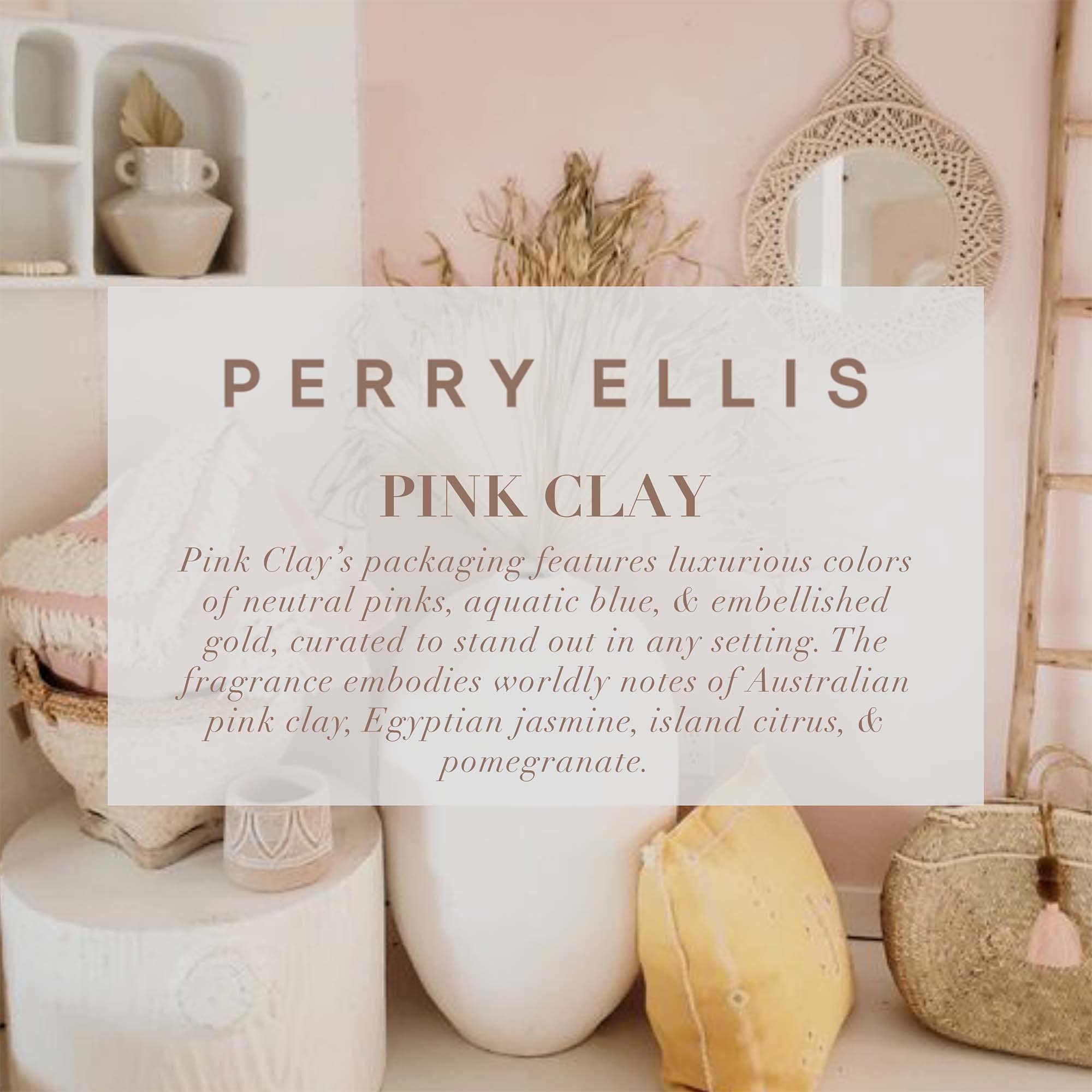 Foto 5 pulgar | Vela Aromática Perry Ellis Pink Clay Soy, 60 Horas De Combustión - Venta Internacional.