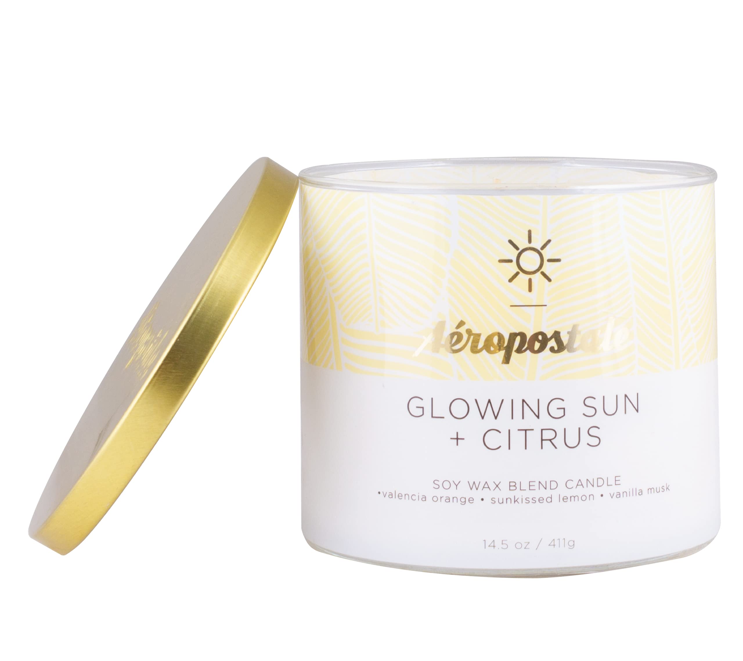 Vela Aromática Aeropostale Glowing Sun + Citrus, 60 H De Duración De Combustión - Venta Internacional.