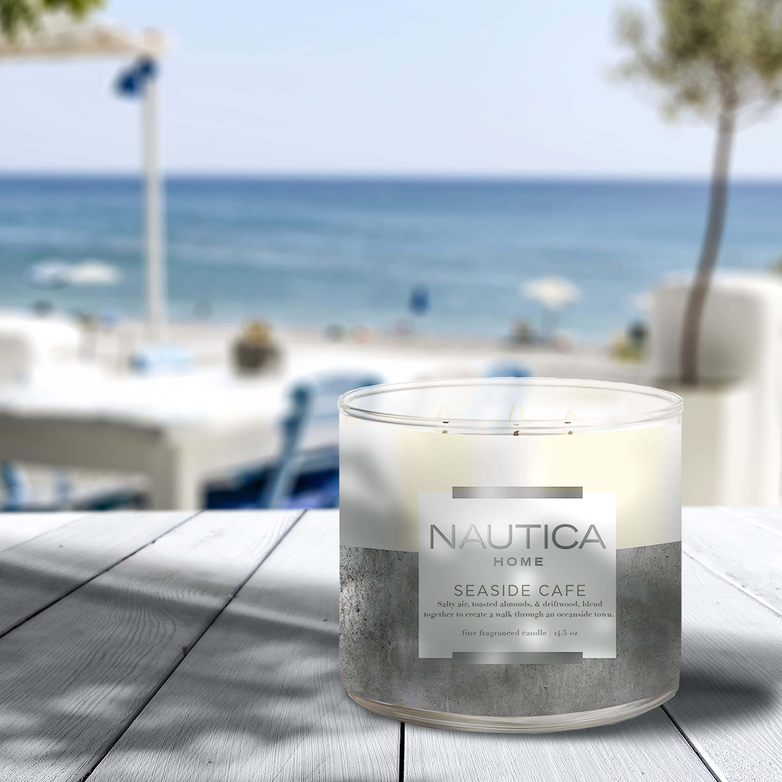 Foto 4 pulgar | Vela Perfumada Nautica Seaside Cafe Luxury Cera de Soja 60 H - Venta Internacional