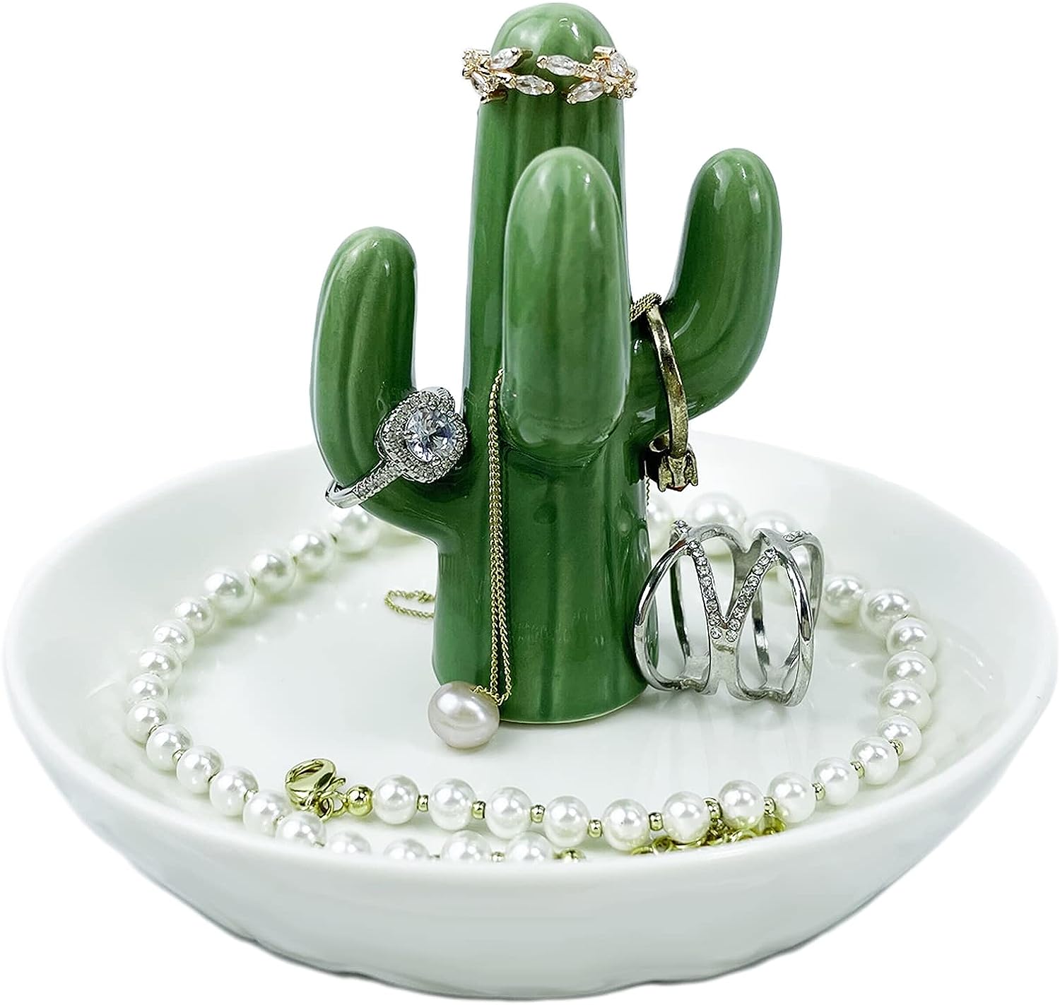 Foto 2 pulgar | Soporte De Cerámica Para Anillos Con Forma De Cactus, Regalo Para El Día De La Madre, Anillo Con For - Venta Intern