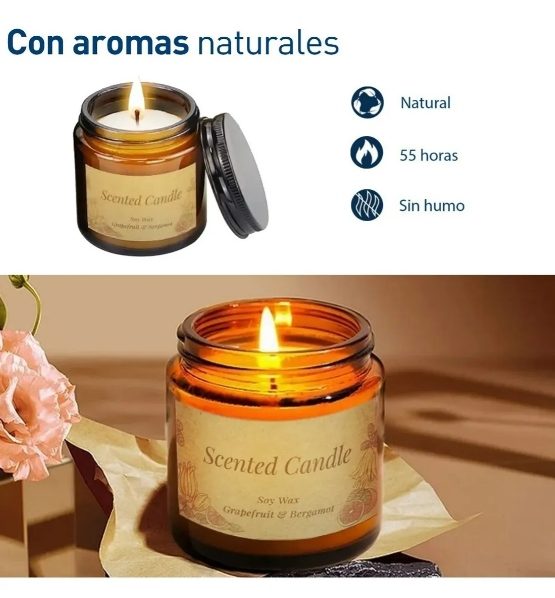 Foto 4 | Xtellar Trío De Velas Aromáticas De Soya Pura Para Decoración Y Aromaterapia, 3.5oz