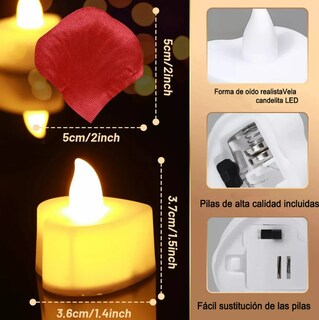 Foto 3 | Xtellar Pack Premium: 36 Luces Led De Vela Y 3000 Pétalos De Rosas Artificiales Para Decoración Exquisita