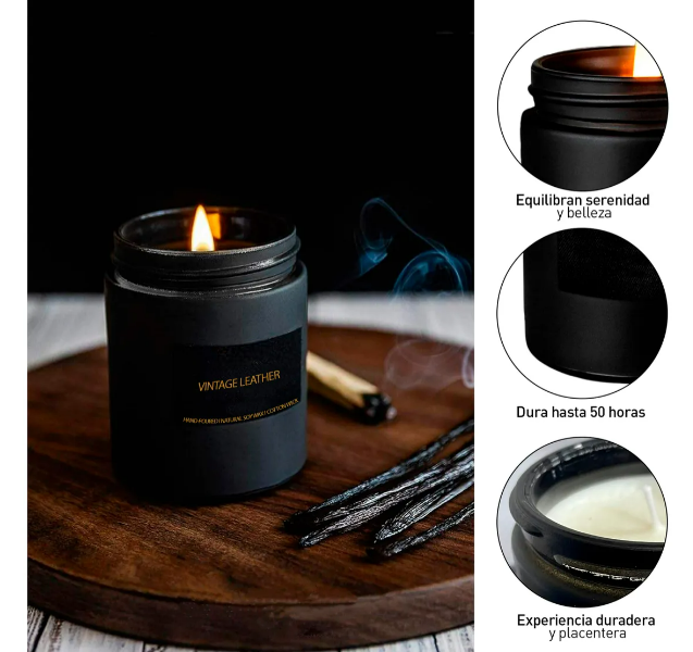 Foto 3 pulgar | Xtellar Set De 4 Velas Aromáticas Negras Premium Para Aromaterapia Y Decoración