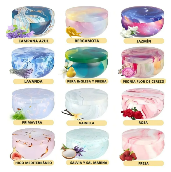 Foto 4 pulgar | Xtellar - Colección Premium De 12 Velas Aromáticas Ecológicas De Cera De Soja