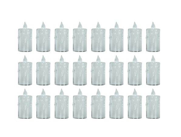 Foto 1 | Elegante Juego De 24 Velas Led Xtellar Transparentes Con Lágrima Ámbar, Perfectas Para Bodas Y Eventos Especiales