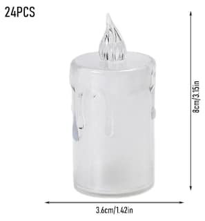 Foto 2 | Elegante Juego De 24 Velas Led Xtellar Transparentes Con Lágrima Ámbar, Perfectas Para Bodas Y Eventos Especiales