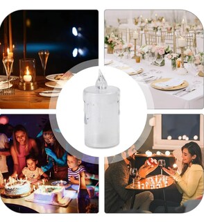 Foto 3 | Elegante Juego De 24 Velas Led Xtellar Transparentes Con Lágrima Ámbar, Perfectas Para Bodas Y Eventos Especiales