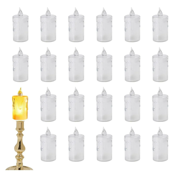 Foto 4 | Elegante Juego De 24 Velas Led Xtellar Transparentes Con Lágrima Ámbar, Perfectas Para Bodas Y Eventos Especiales