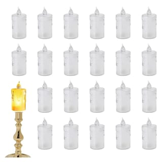 Foto 4 | Elegante Juego De 24 Velas Led Xtellar Transparentes Con Lágrima Ámbar, Perfectas Para Bodas Y Eventos Especiales