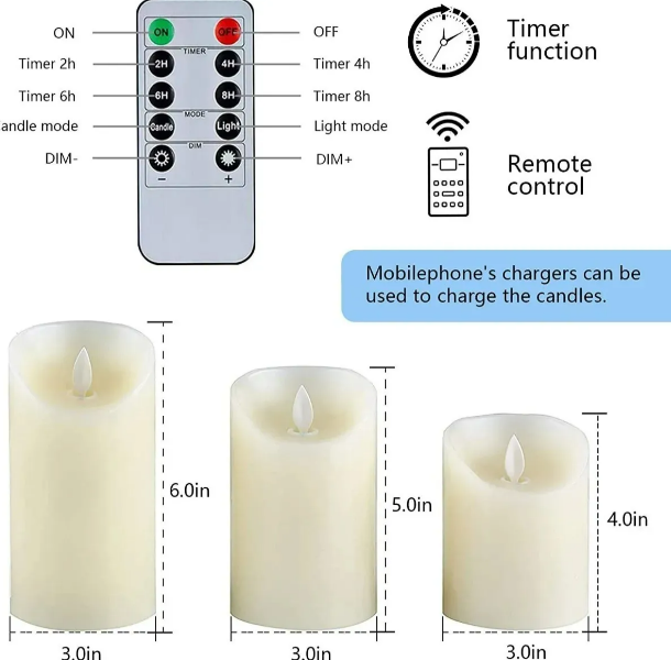 Foto 3 pulgar | Velas LED Xtellar con Control Remoto
