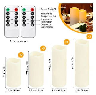 Foto 4 | Velas Eléctricas Xtellar 10 Piezas + Control
