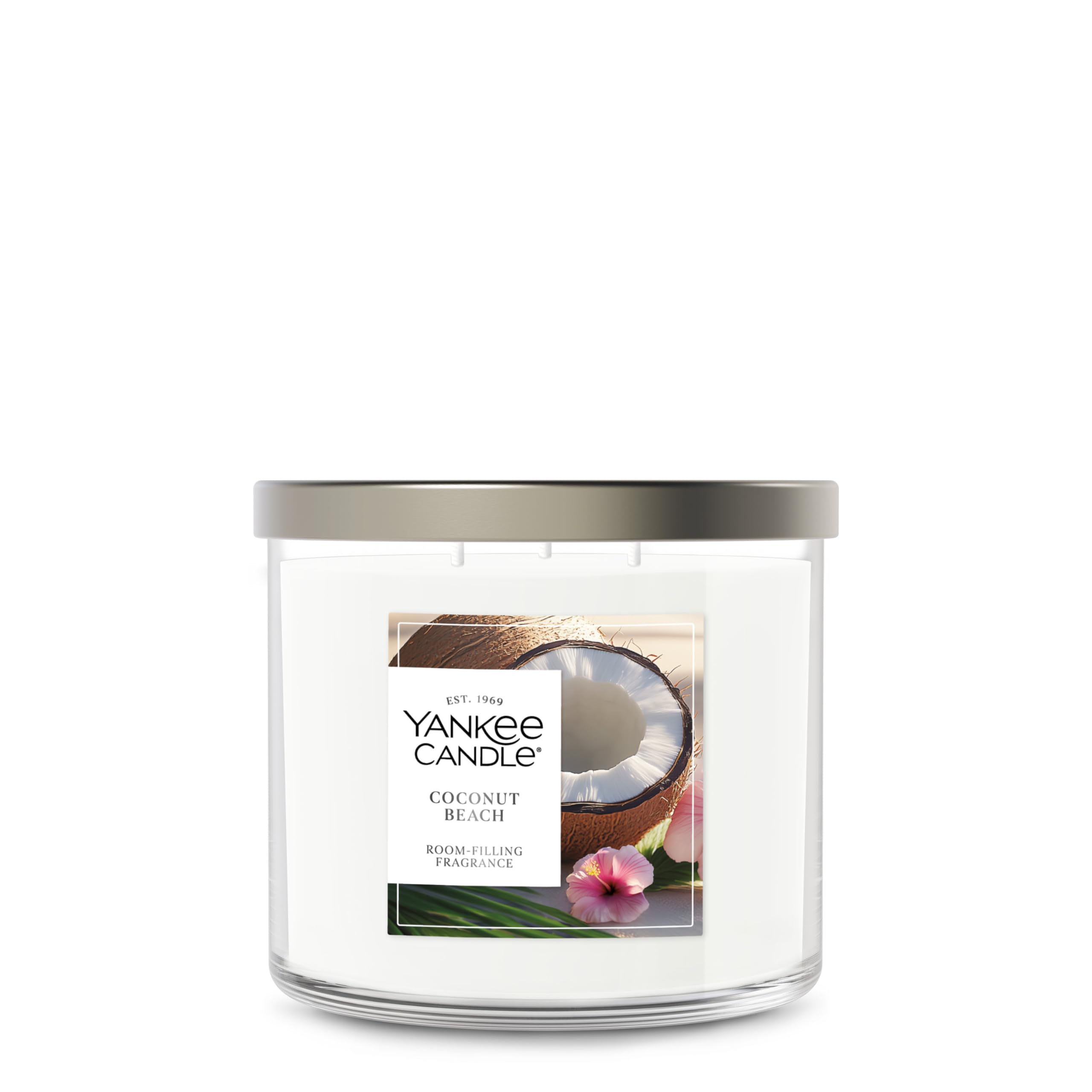 Foto 1 | Candle Yankee Candle, Tarro De 3 Mechas, 40 Horas De Combustión, Color Coconut Beach - Venta Internacional.