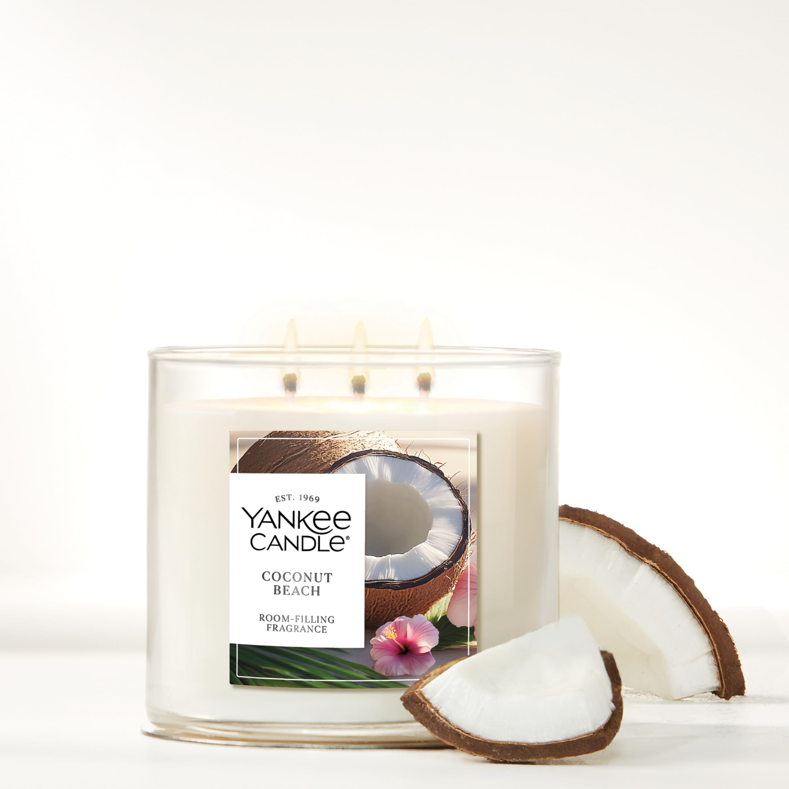 Foto 4 | Candle Yankee Candle, Tarro De 3 Mechas, 40 Horas De Combustión, Color Coconut Beach - Venta Internacional.