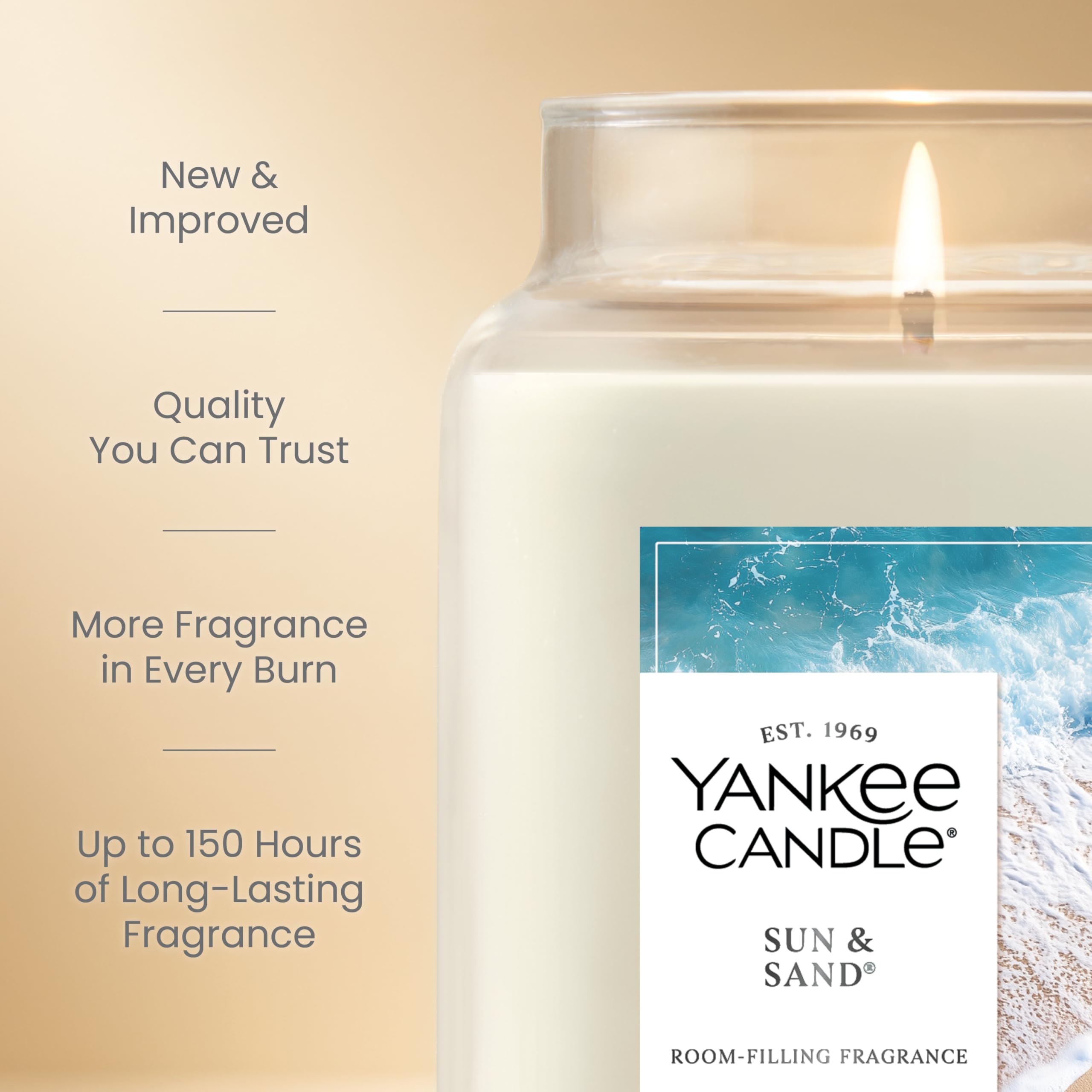 Foto 4 pulgar | Tarro Grande Con Aroma A Sol Y Arena De Candle Yankee Candle, 660 Ml - Venta Internacional.