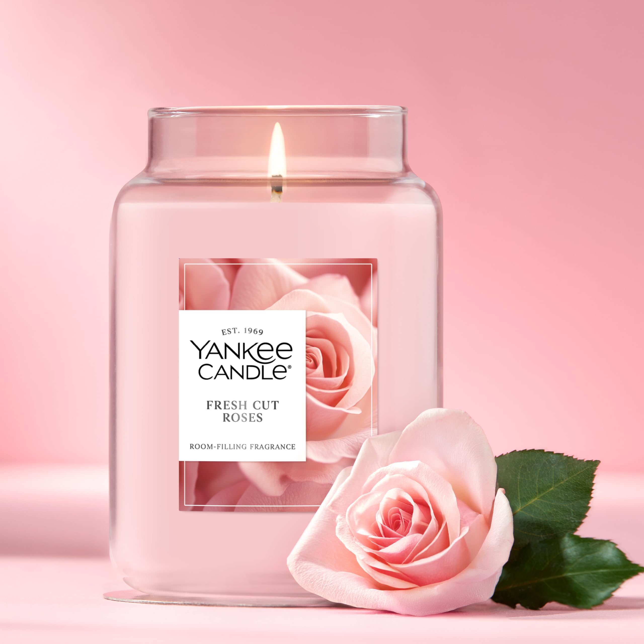 Foto 5 pulgar | Tarro Grande Con Aroma A Rosas Recién Cortadas De Candle Yankee Candle, 660 Ml - Venta Internacional.