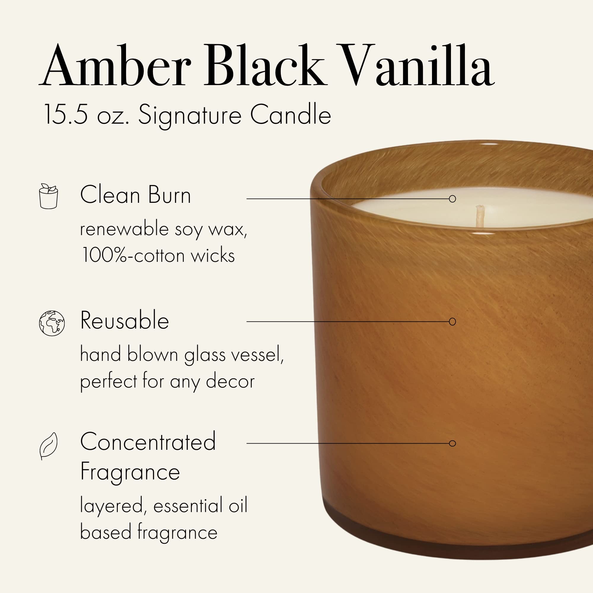 Foto 3 pulgar | Vela Lafco New York Signature Amber Black Vainilla 460 Ml - Venta Internacional.