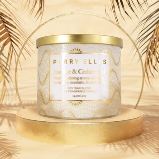 Foto 3 | Vela Aromática Perry Ellis Jasmine & Cedarwood 60 Horas de Duración - Venta Internacional