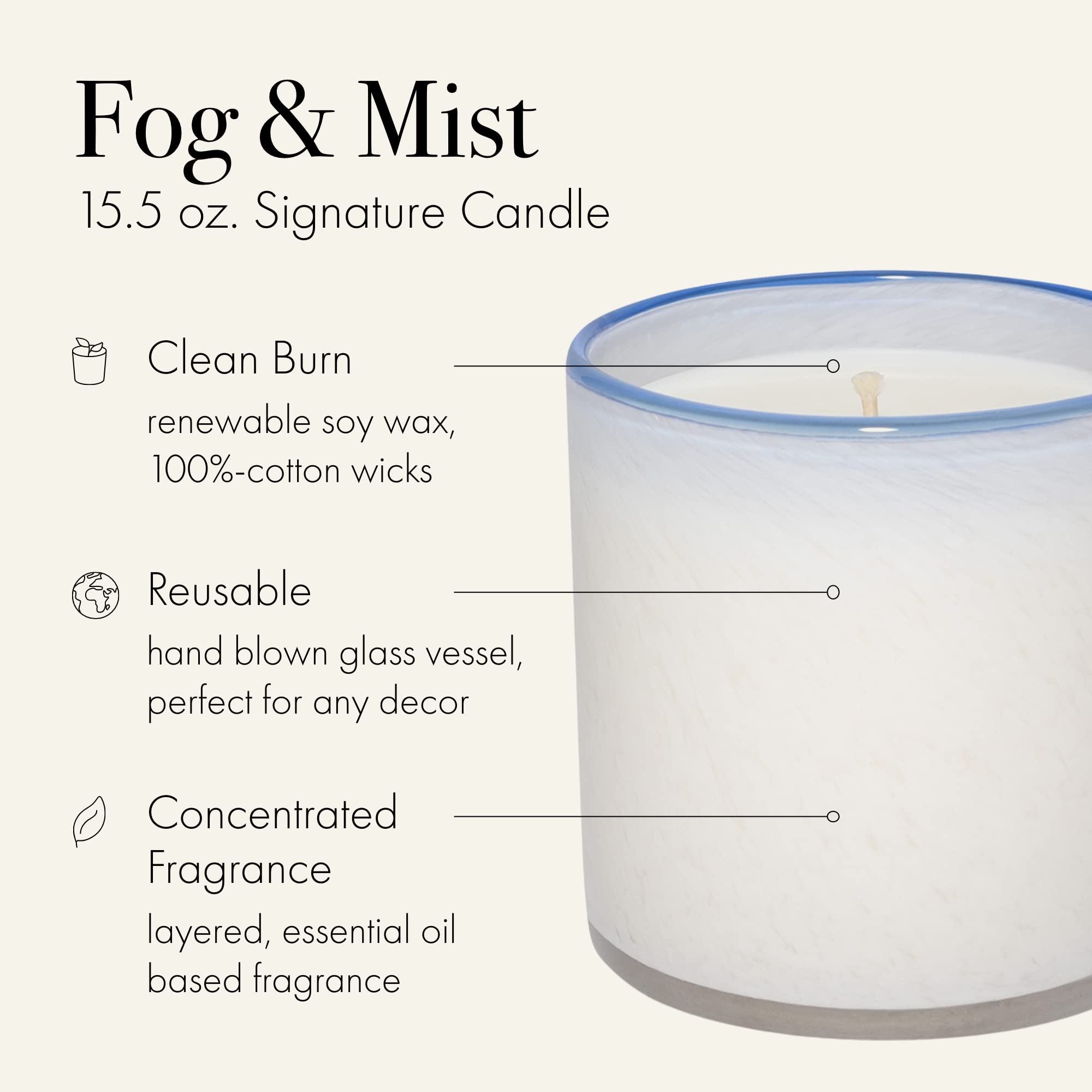 Foto 3 pulgar | Vela Lafco New York Signature Fog & Mist, 460 Ml, 90 Horas - Venta Internacional.