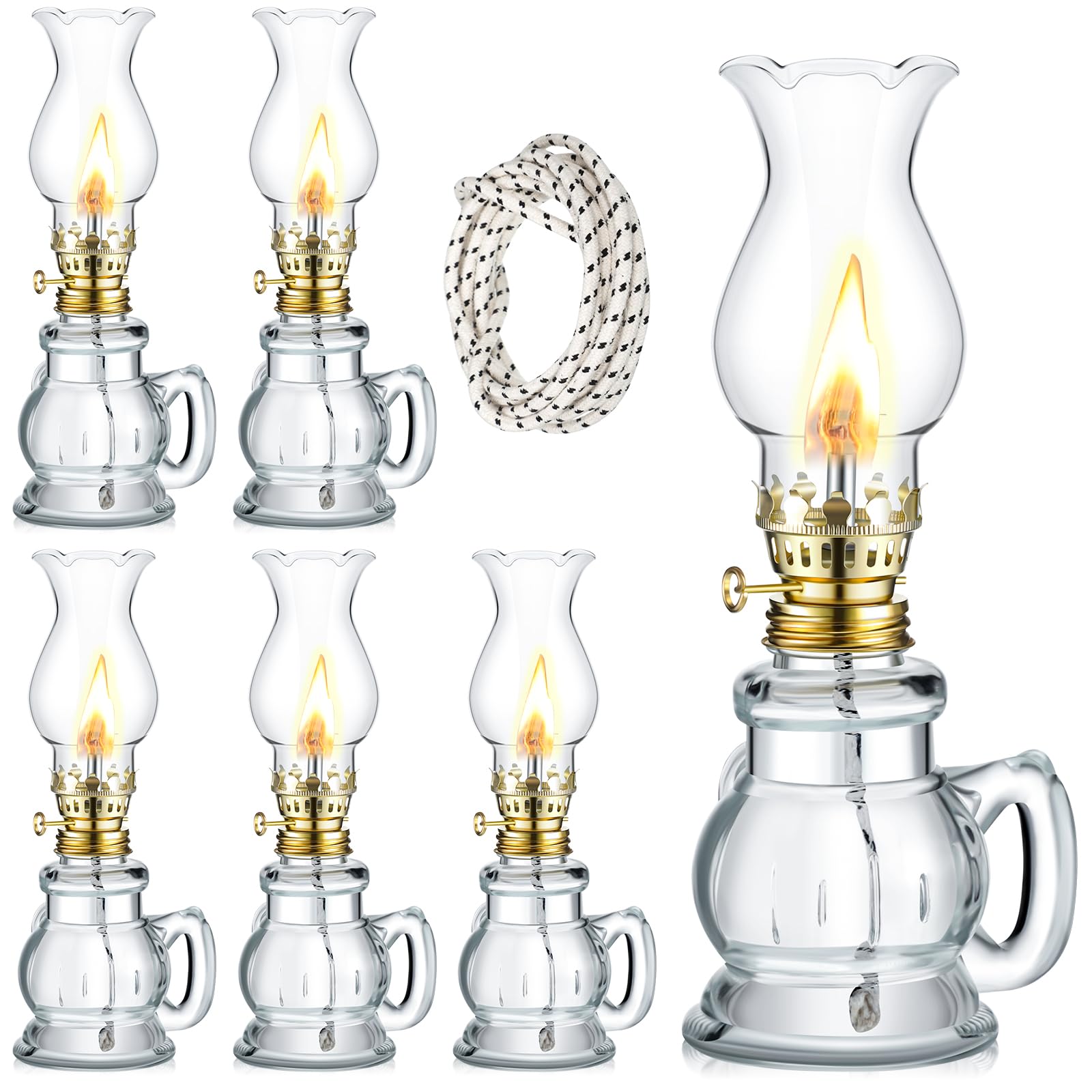 Foto 1 | Oil Lamp Yexiya, Lámpara Vintage De Queroseno De Vidrio, Juego De 6 - Venta Internacional.