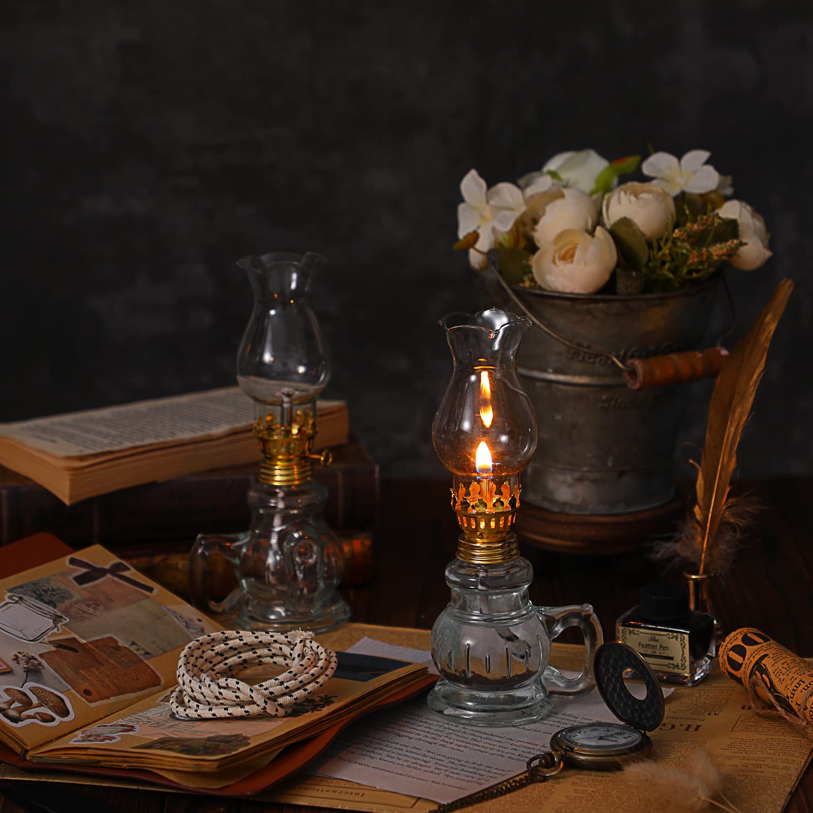 Foto 2 | Oil Lamp Yexiya, Lámpara Vintage De Queroseno De Vidrio, Juego De 6 - Venta Internacional.