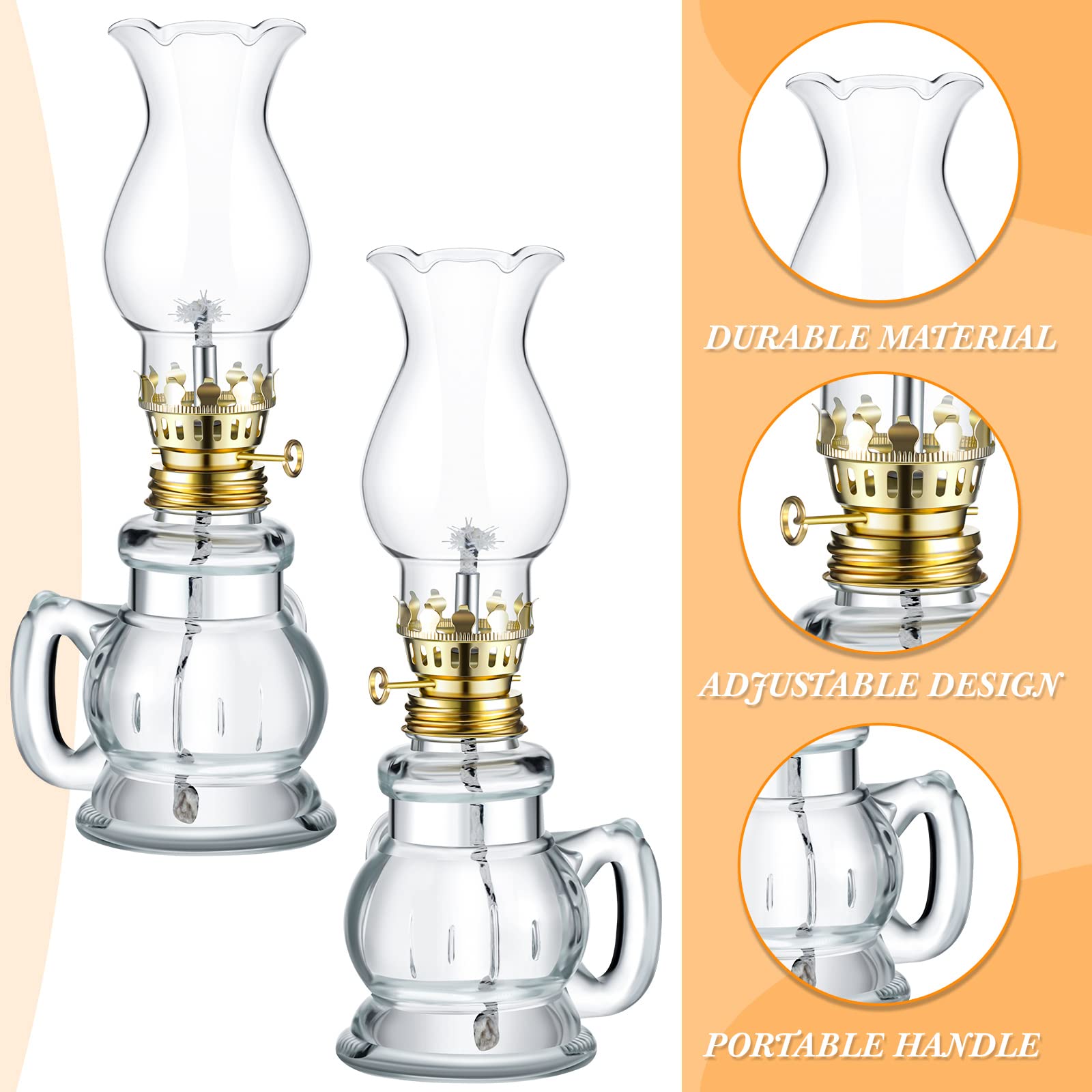 Foto 5 pulgar | Oil Lamp Yexiya, Lámpara Vintage De Queroseno De Vidrio, Juego De 6 - Venta Internacional.