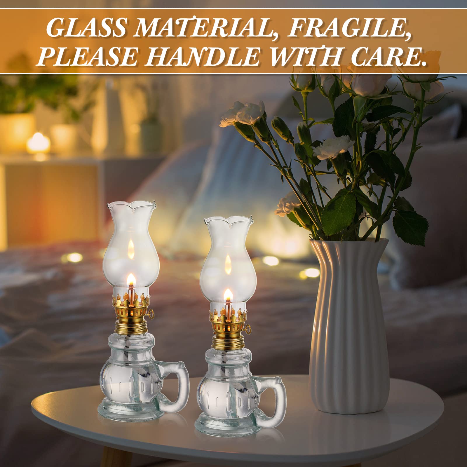 Foto 5 | Oil Lamp Yexiya, Lámpara Vintage De Queroseno De Vidrio, Juego De 6 - Venta Internacional.