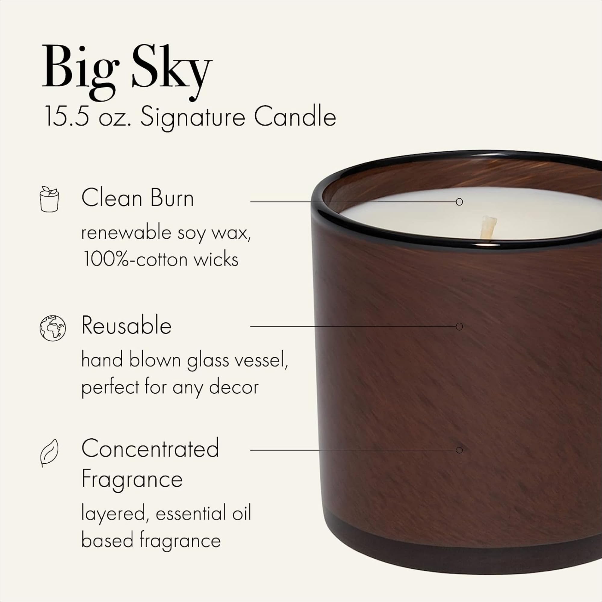 Foto 2 | Vela Lafco New York Big Sky, 460 Ml, Paquete De 2 Unidades, 90 Horas De Combustión - Venta Internacional.