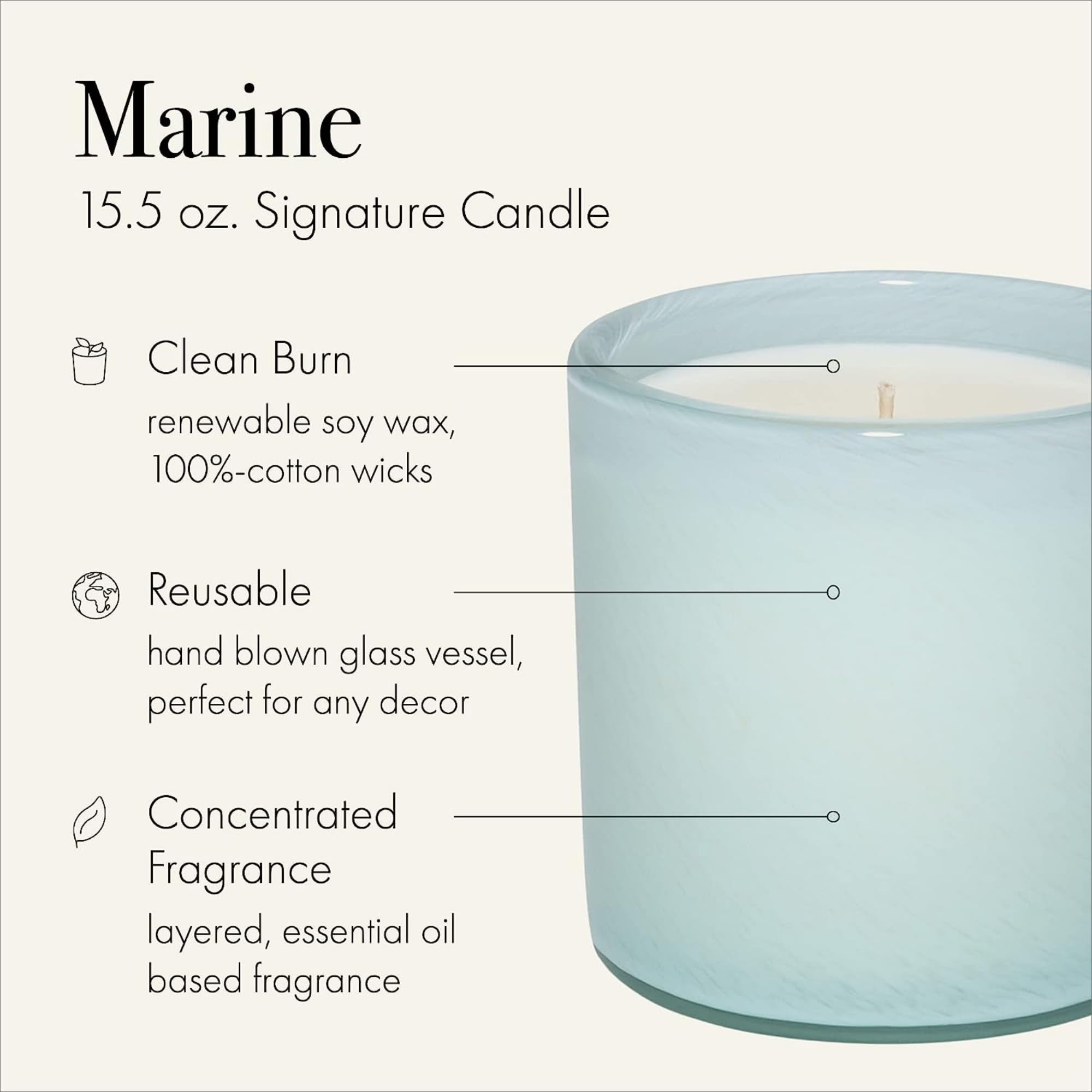 Foto 3 pulgar | Vela Lafco New York Marine Scent, 460 Ml, 2 Unidades, 90 Horas De Combustión - Venta Internacional.