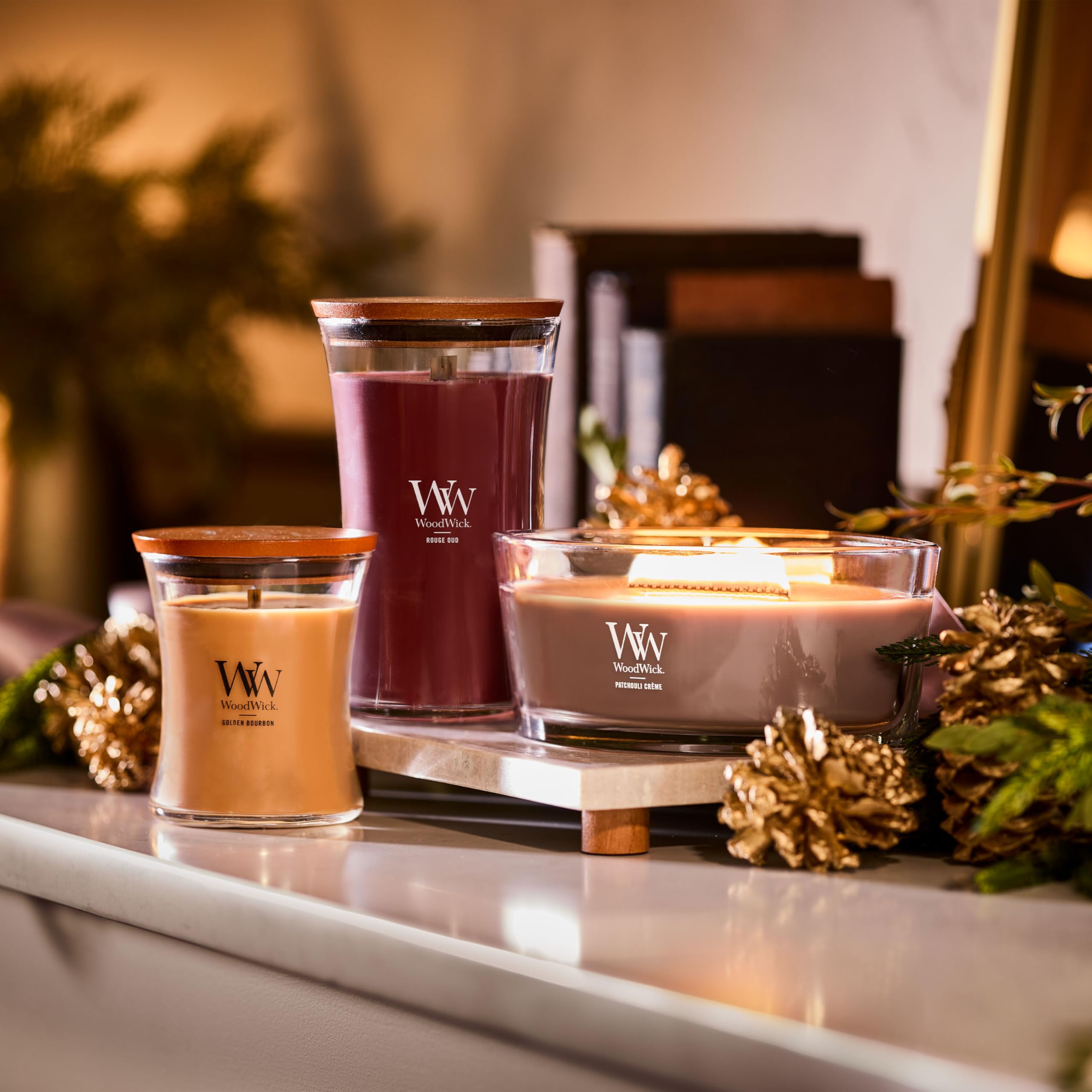 Foto 7 | Reloj De Arena Candle Woodwick Rouge Oud, Tamaño Mediano, 287 Ml, 65 Horas De Combustión - Venta Internacional.