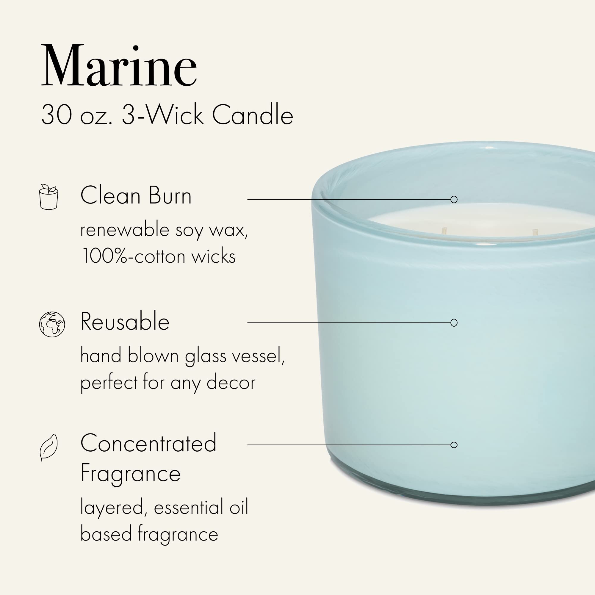 Foto 2 | Vela Lafco New York Marine Scent, 30 Ml, 120 Horas De Duración - Venta Internacional.