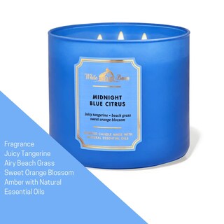 Foto 2 | Candle Bath & Body Works White Barn, 3 Mechas, 430 Ml, Azul Medianoche, Cítricos - Venta Internacional.