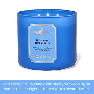 Foto 4 | Candle Bath & Body Works White Barn, 3 Mechas, 430 Ml, Azul Medianoche, Cítricos - Venta Internacional.