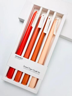 Foto 1 | Velas Decorativas Aromáticas Set Color Degradado Cera Soya- Naranja
