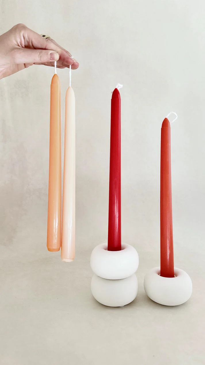 Foto 6 pulgar | Velas Decorativas Aromáticas Set Color Degradado Cera Soya- Naranja