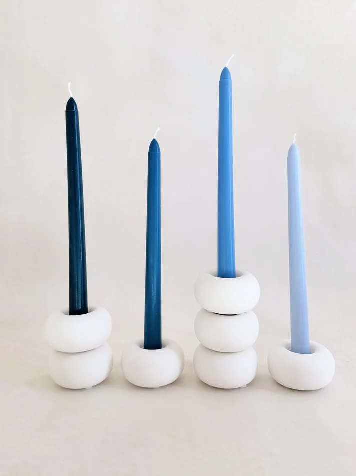 Foto 3 pulgar | Velas Decorativas Aromáticas Set Color Degradado Cera Soya- Azul
