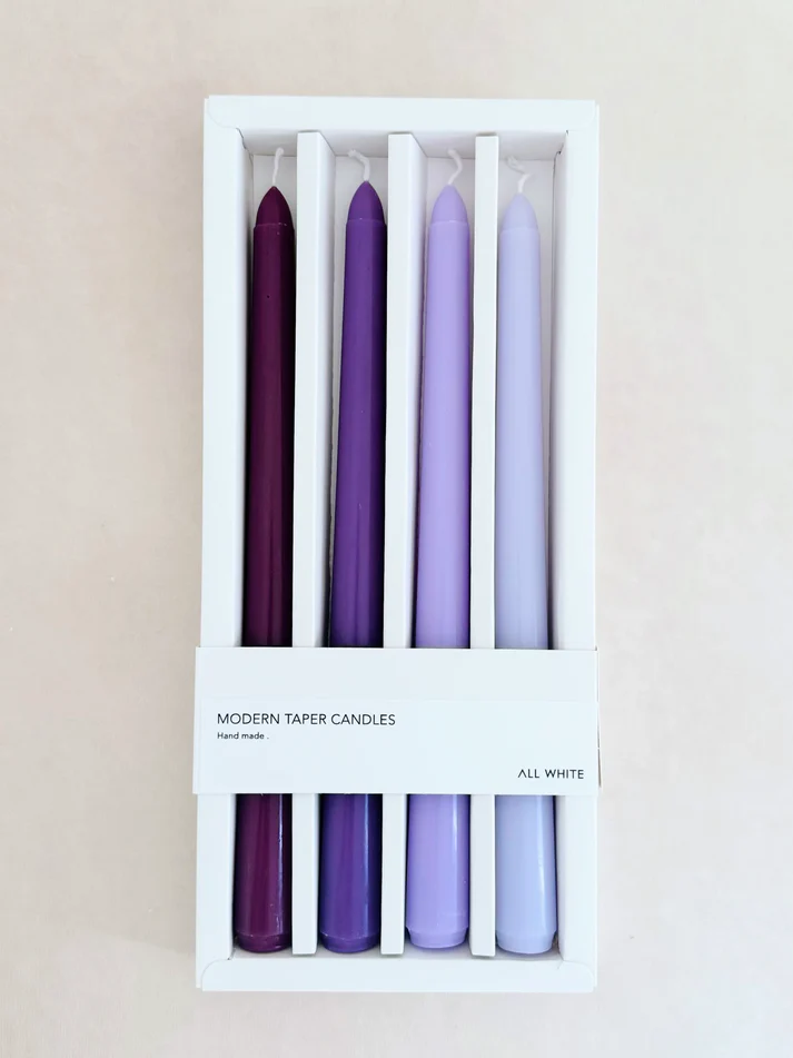 Foto 2 pulgar | Velas Decorativas Aromáticas Set Color Degradado Cera Soya- Morado