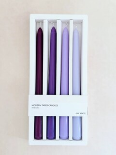 Foto 1 | Velas Decorativas Aromáticas Set Color Degradado Cera Soya- Morado