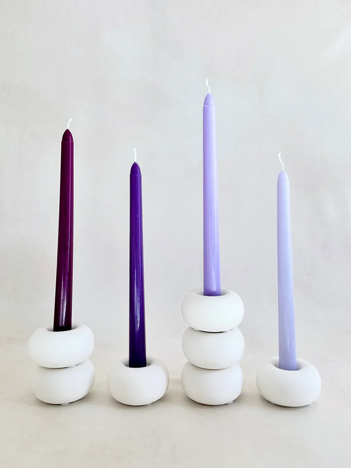 Foto 3 pulgar | Velas Decorativas Aromáticas Set Color Degradado Cera Soya- Morado