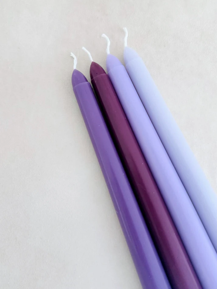 Foto 4 pulgar | Velas Decorativas Aromáticas Set Color Degradado Cera Soya- Morado
