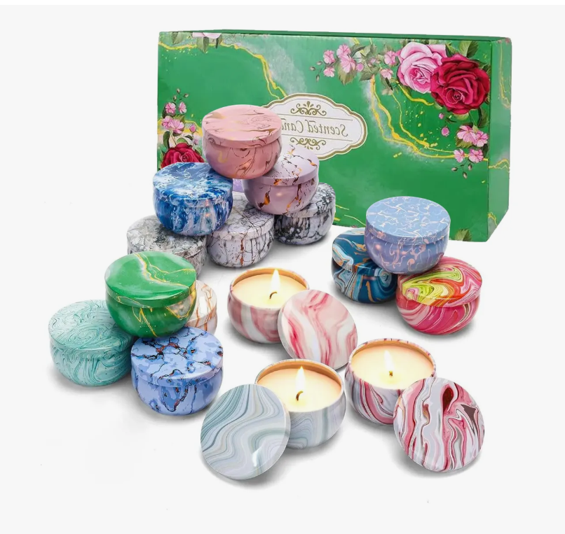 Foto 1 | 16 Pcs Velas Aromáticas Xtellar Jaspeadas Cera De Soja Perfumada