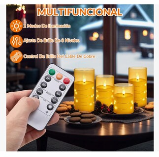 Foto 3 | 5 Velas Eléctricaxtellar Led Control Remoto Sin Llama Impermeables