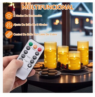Foto 4 | 5 Velas Eléctricaxtellar Led Control Remoto Sin Llama Impermeables