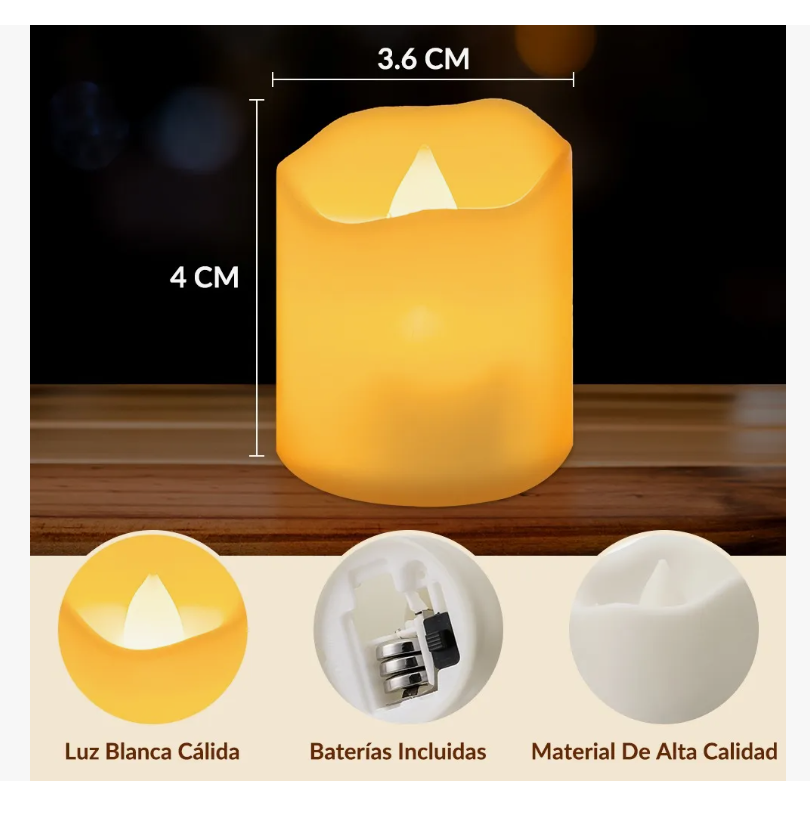 Foto 3 pulgar | Vela Eléctrica Xtellar Led Luces para Decorar sin Llama Impermeable 48 piezas
