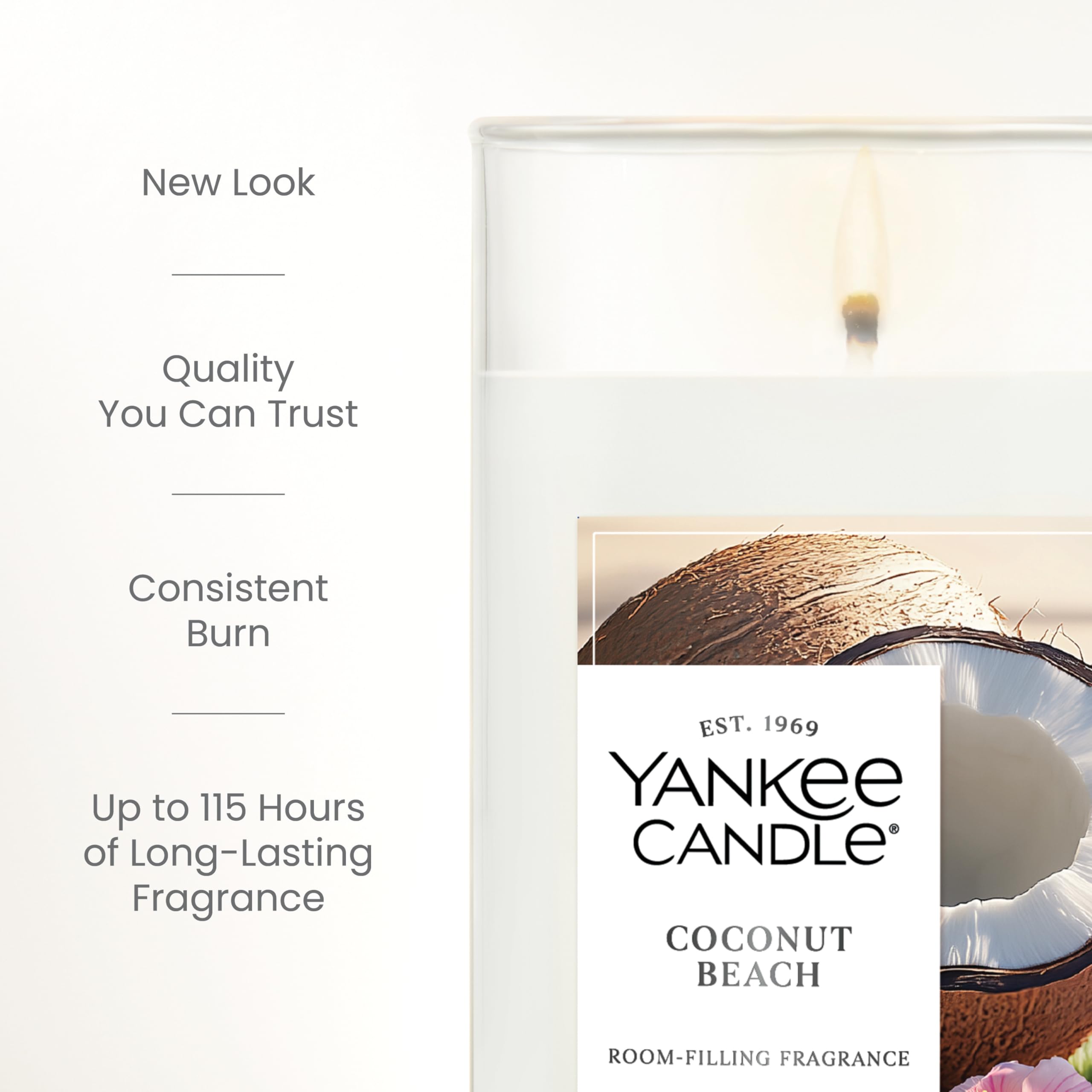 Foto 5 pulgar | Candle Yankee Candle Medium Pillar Coconut Beach  340 Ml - Venta Internacional.