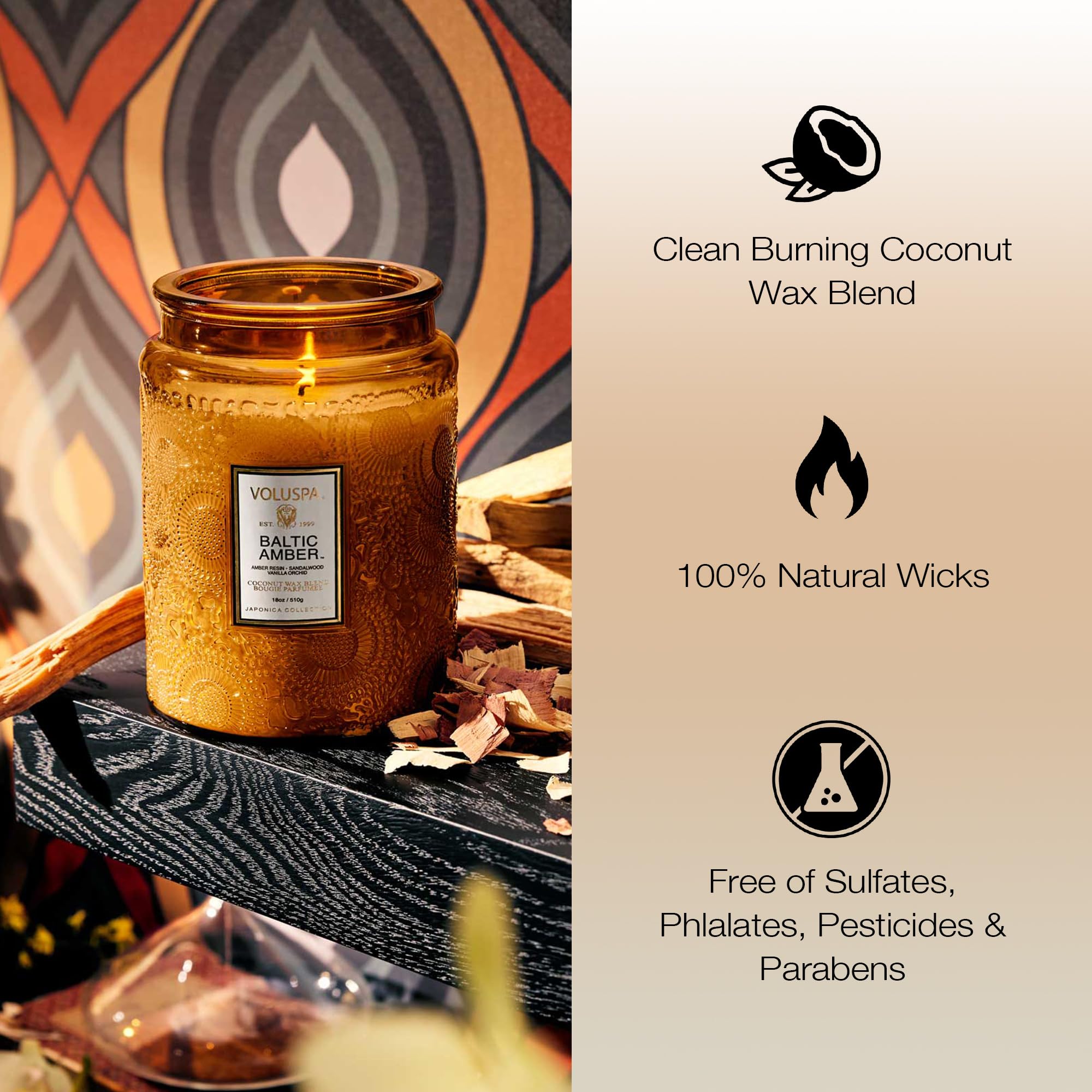 Foto 4 pulgar | Cera De Coco Candle Voluspa Baltic Amber  532 Ml  100 H  Quemada  Ee. Uu. - Venta Internacional.