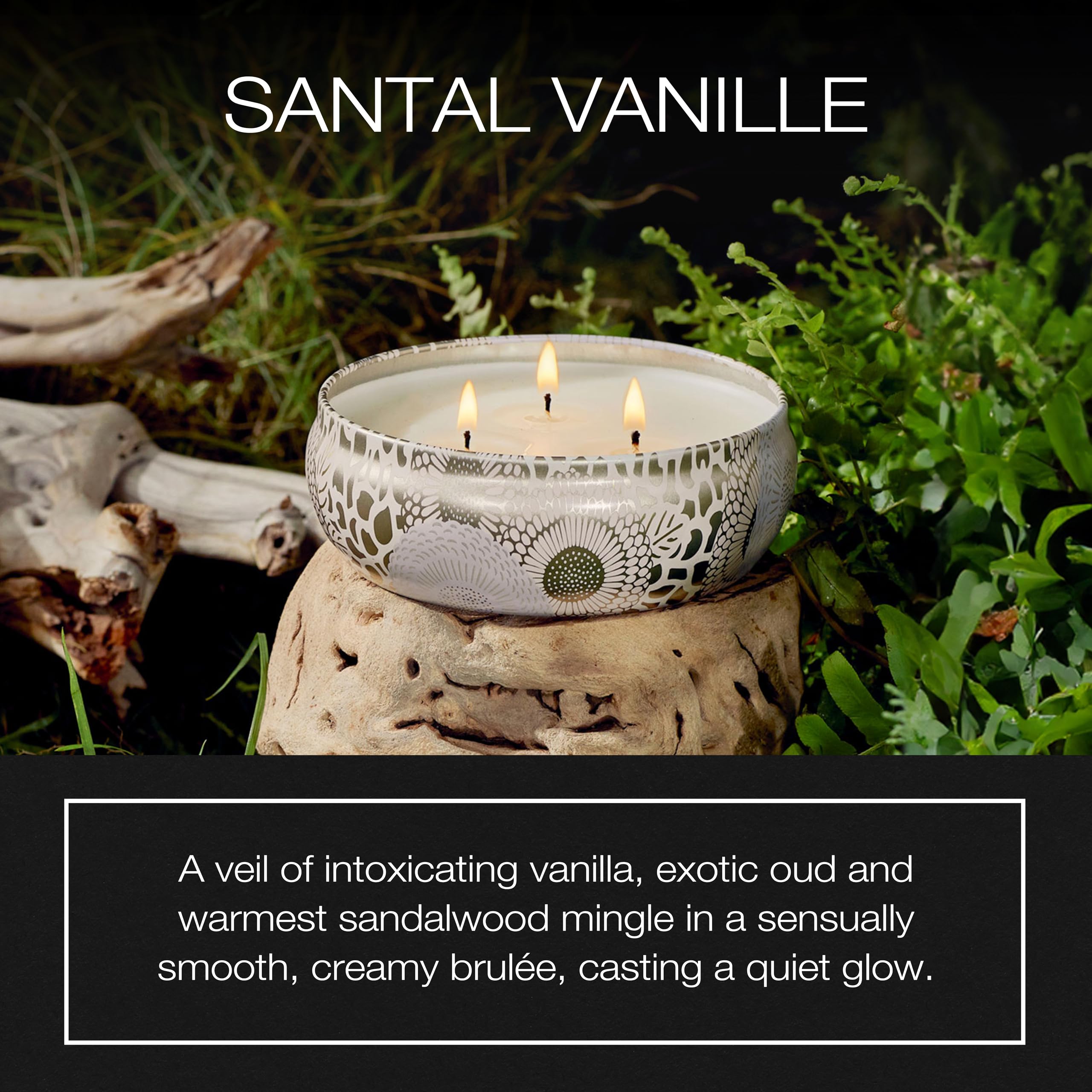 Foto 3 pulgar | Cera De Coco Candle Voluspa Santal Vanille  Lata De 3 Mechas  355 Ml - Venta Internacional.