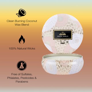 Foto 4 | Cera De Coco Candle Voluspa Santal Vanille Lata De 3 Mechas 355 Ml - Venta Internacional.